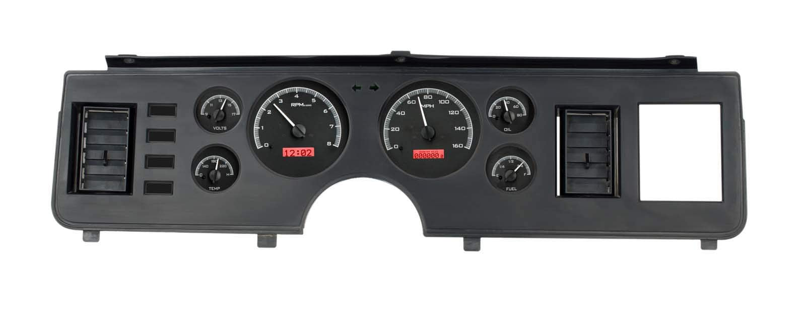 Dakota Digital VHX-79F-MUS-K-R Analog Dash Gauge System Compatible with 1979-86 Ford Mustang Black Alloy Red Backlighting