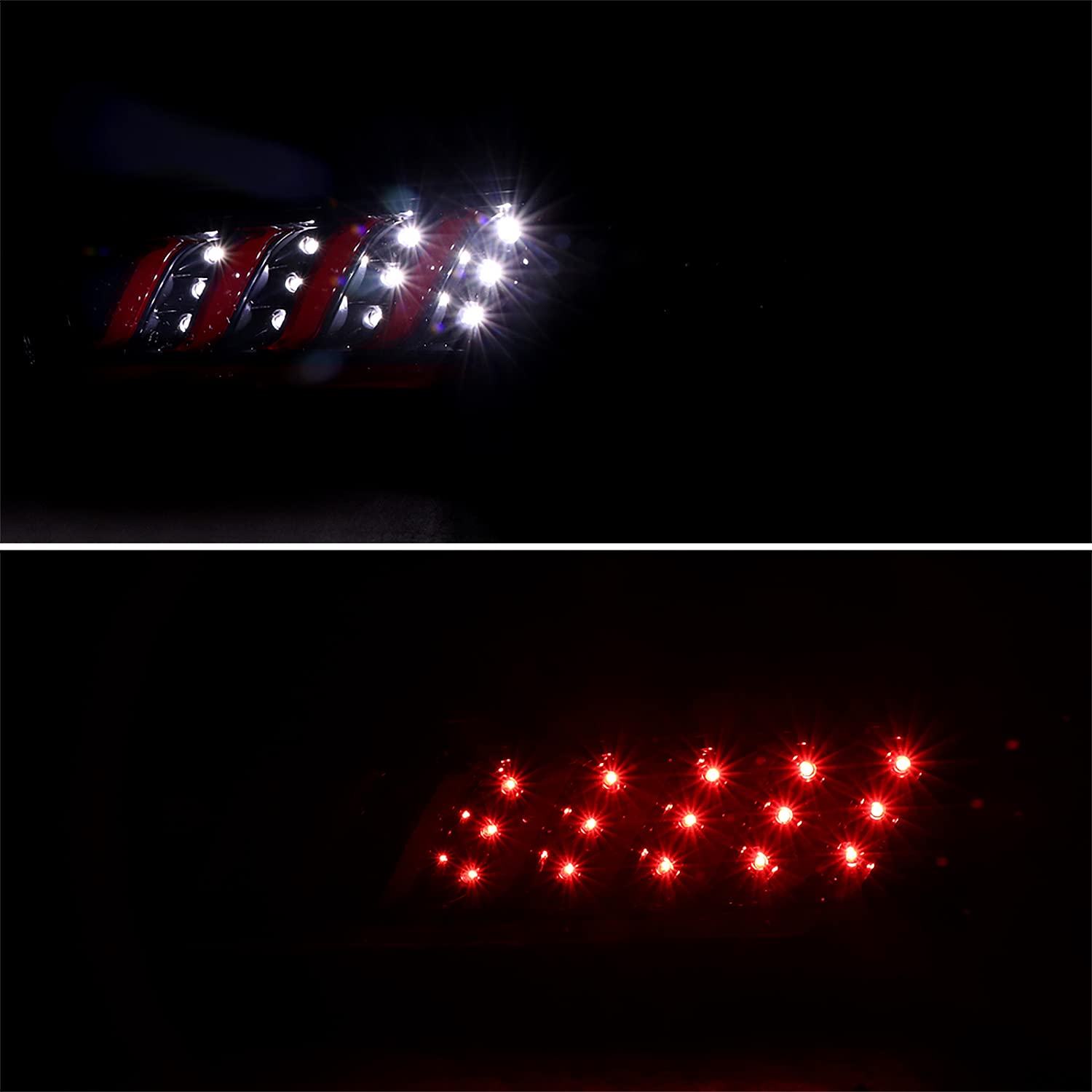 LED Tail Lights Spec-D Tuning Glossy Black Compatible with 2016-2018 Chevy Camaro with factory LED type tail lights, Left + Right Pair Assembly