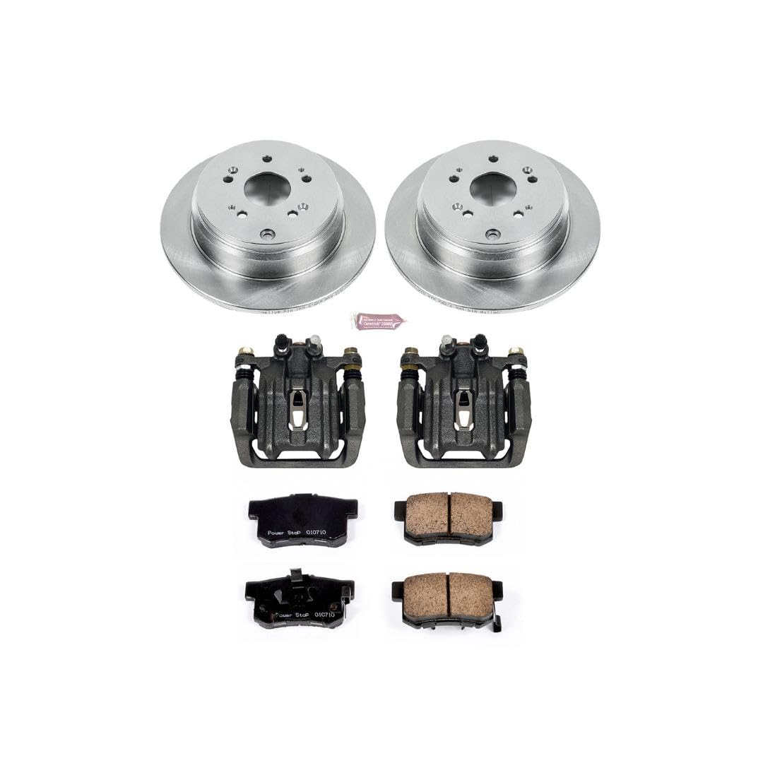 Power Stop KCOE206A Replacement Autospeciality Rear Caliper Kit- OE Rotors, Ceramic Brake Pads, Calipers For Honda CR-V 2005-2006 [Model Specific]