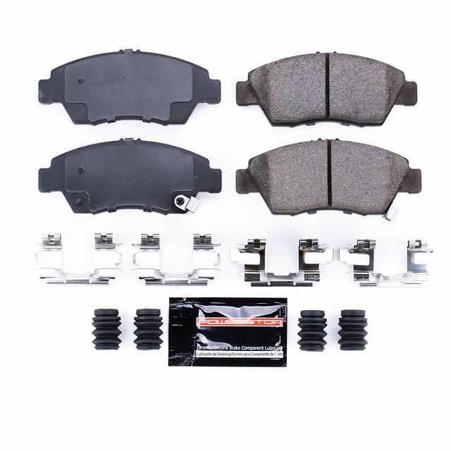 Power Stop Z23-621 Z23 Evolution Sport Carbon Fiber Infused Ceramic Brake Pads with Hardware For Acura RSX, Honda Civic, Honda Civic, Honda Civic del Sol, Honda Fit [Model Specific]