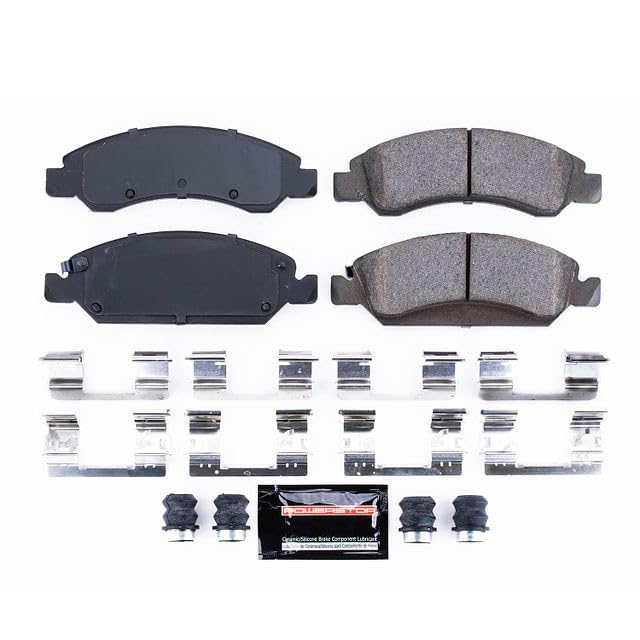 Power Stop Z23-1363 Z23 Evolution Sport Carbon-Fiber Ceramic Brake Pads with Hardware For Cadillac Escalade | Chevy Silverado Suburban Tahoe | GMC Sierra Yukon XL, Yukon Denali