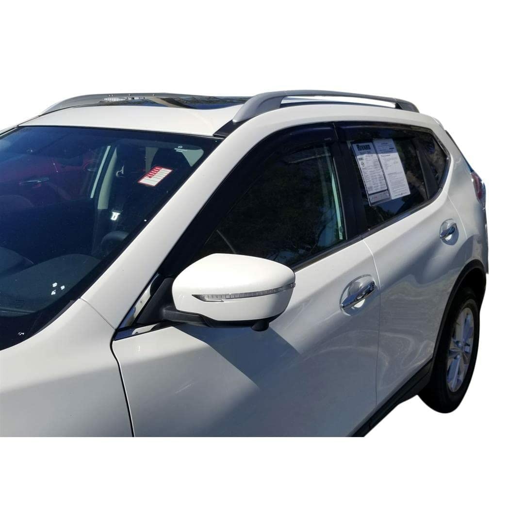 TrailFX Window Vents Rainguard Fits Nissan Rogue 2014-2020 Smoke Acrylic Low Profile Tape-On Side Four Piece Deflectors TrailFX 4827H