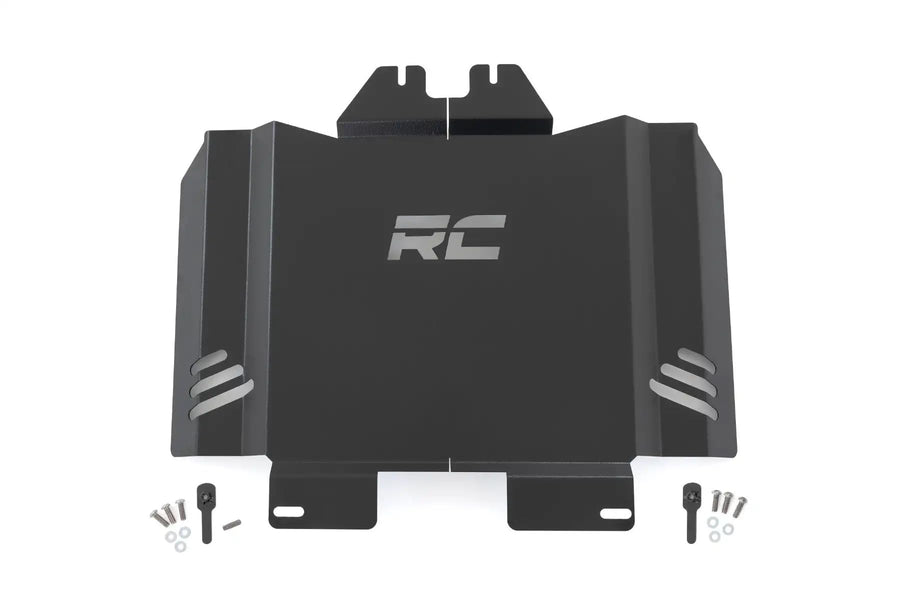Catalytic Converter Shield Rough Country for Toyota Tacoma 4WD (2016-2023) - Anti Theft Skid Plate, 14-Gauge Steel, Bolt-On Protection & Powder-Coated Finish