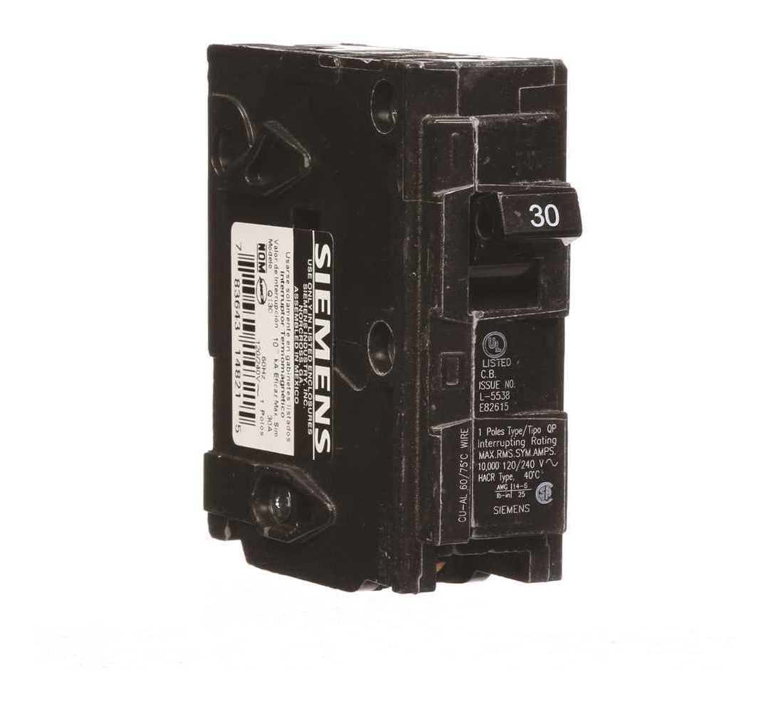Siemens -HI Q130 Single Pole 30-Amp Type QP Circuit Breaker, Black