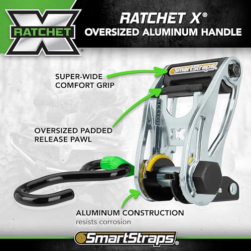 Ratchet Straps SmartStraps - 14ft GRN Premium RatchetX 4pk 1,500lb