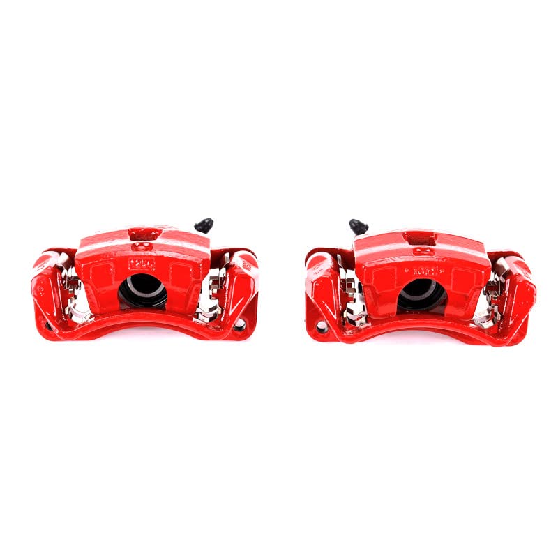 Power Stop Pair of High-Temp Red Powder Coated Calipers Rear For Mitsubishi Eclipse 2006-2012, Mitsubishi Galant 2004-2012 [Model Specific]