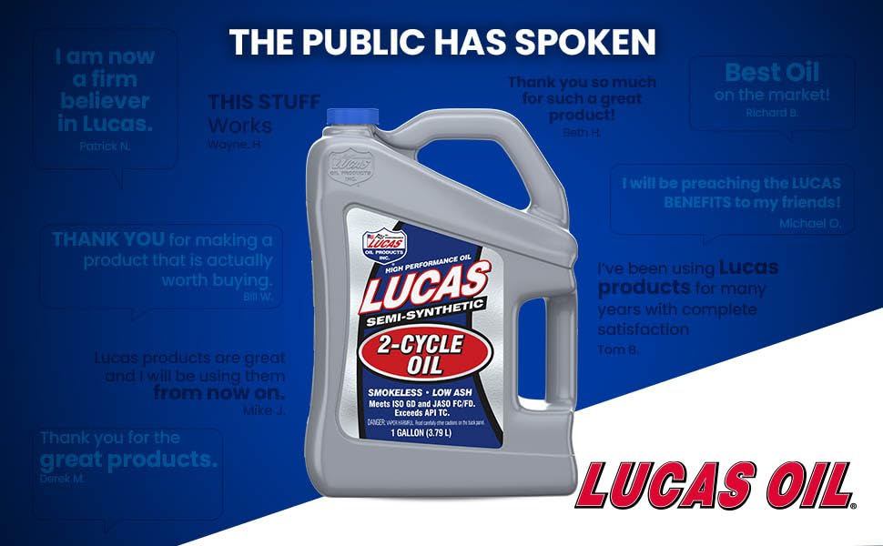 Semi-Synthetic Lucas Oil 10115 2-Cycle Motor Oil - 1 Gallon