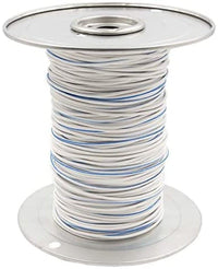 18 Ga Us Gpt All Copper Primary Wire White W/Blue Trace Install Bay