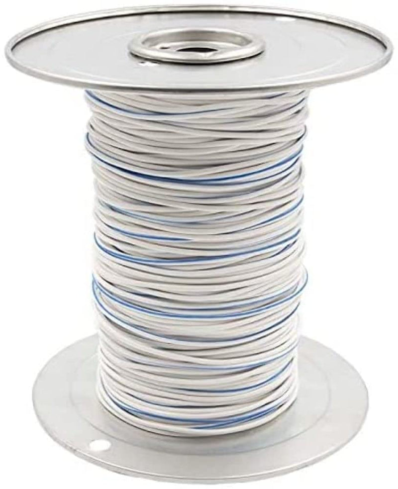 18 Ga Us Gpt All Copper Primary Wire White W/Blue Trace Install Bay