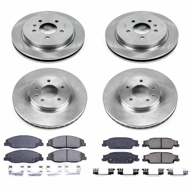 Power Stop Autospecialty KOE5539 Front and Rear Replacement Brake Kit-OE Brake Rotors & Ceramic Brake Pads For Cadillac STS 2009-2011 [Model Specific]