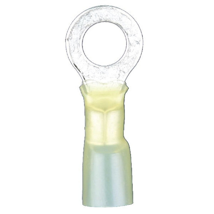 Install Bay 1/4 Inch Heat Shrink Ring Connector 12/10 Gauge Yellow 50 Pack - HSYRT14