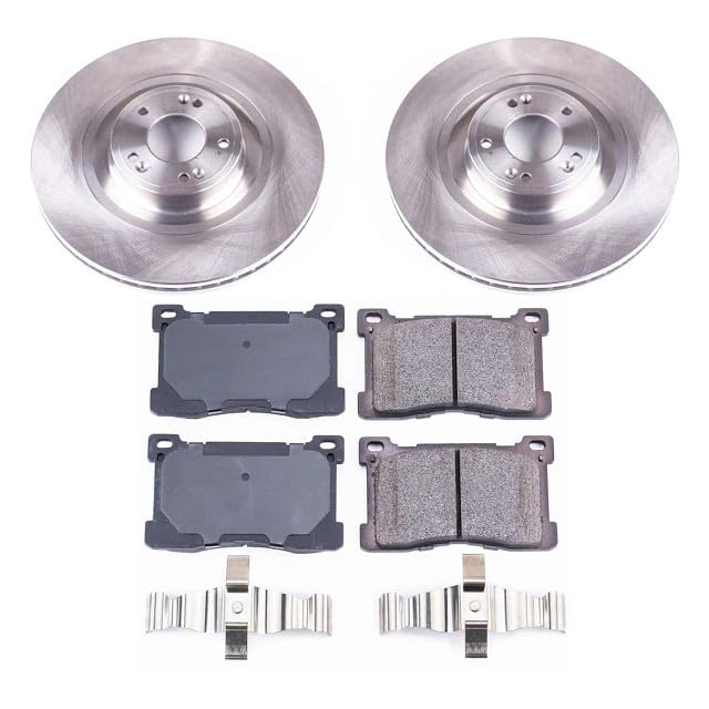 Power Stop KOE6313 Front Replacement Brake Kit-OE Brake Rotors & Ceramic Brake Pads For Hyundai Equus 2012-2016, Kia K900 2015-2017 [Model Specific]