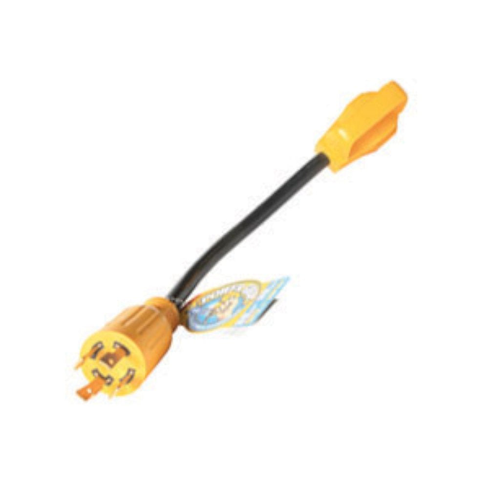 Camco 12" 30Amp Locking 4-Prong Male / 30Amp Standard Female PowerGrip Generator Adapter 55382