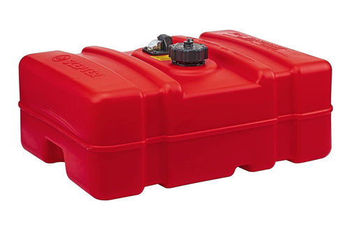 12 Gallon Scepter 08669 Rectangular Low Profile Marine Fuel Tank For Outboard Engine Boats, 24.5" x 18" x 11.5", Red