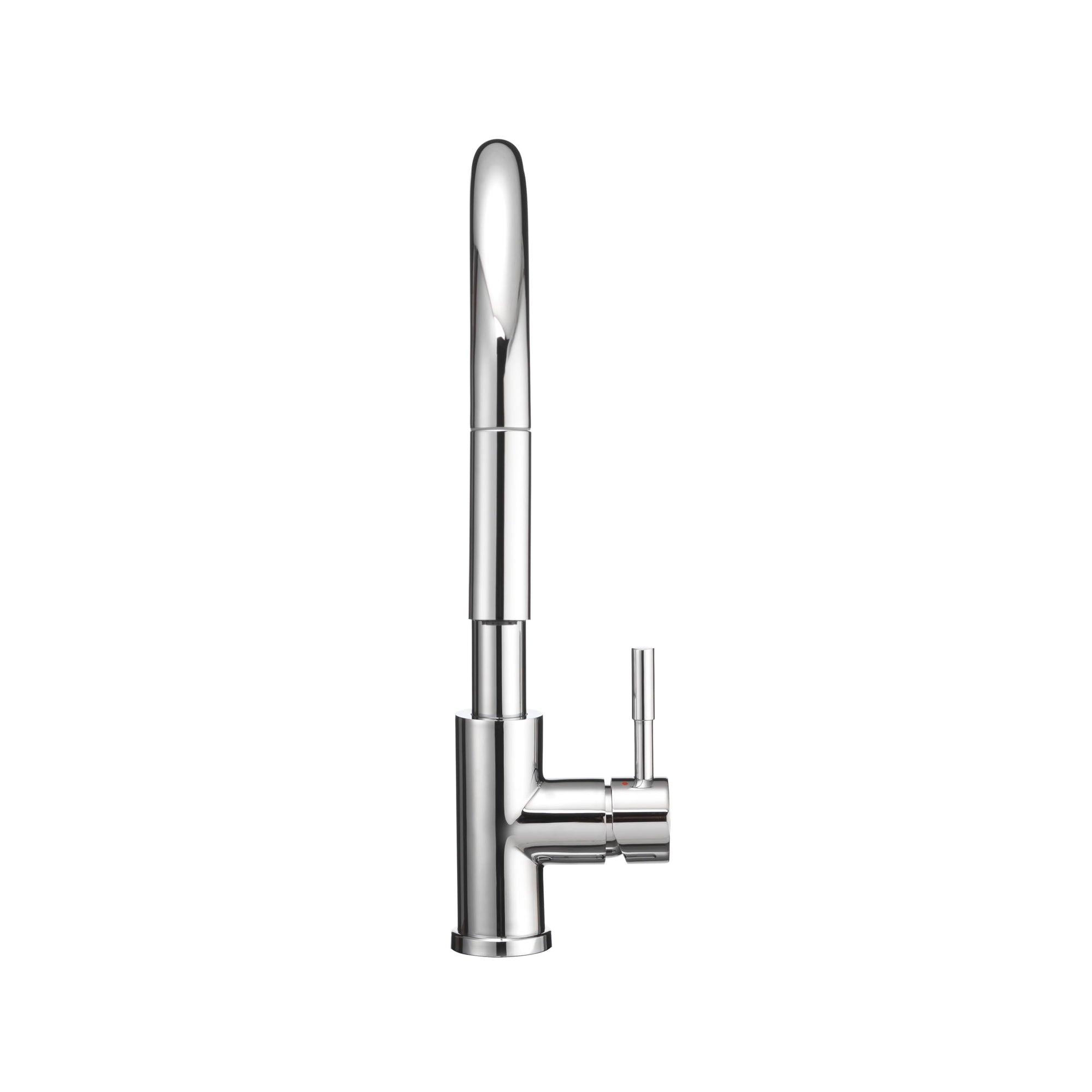 Dura Faucet Streamline RV Single Handle Pull-Down Kitchen Sink Faucet - Optional Deck Plate (Chrome)