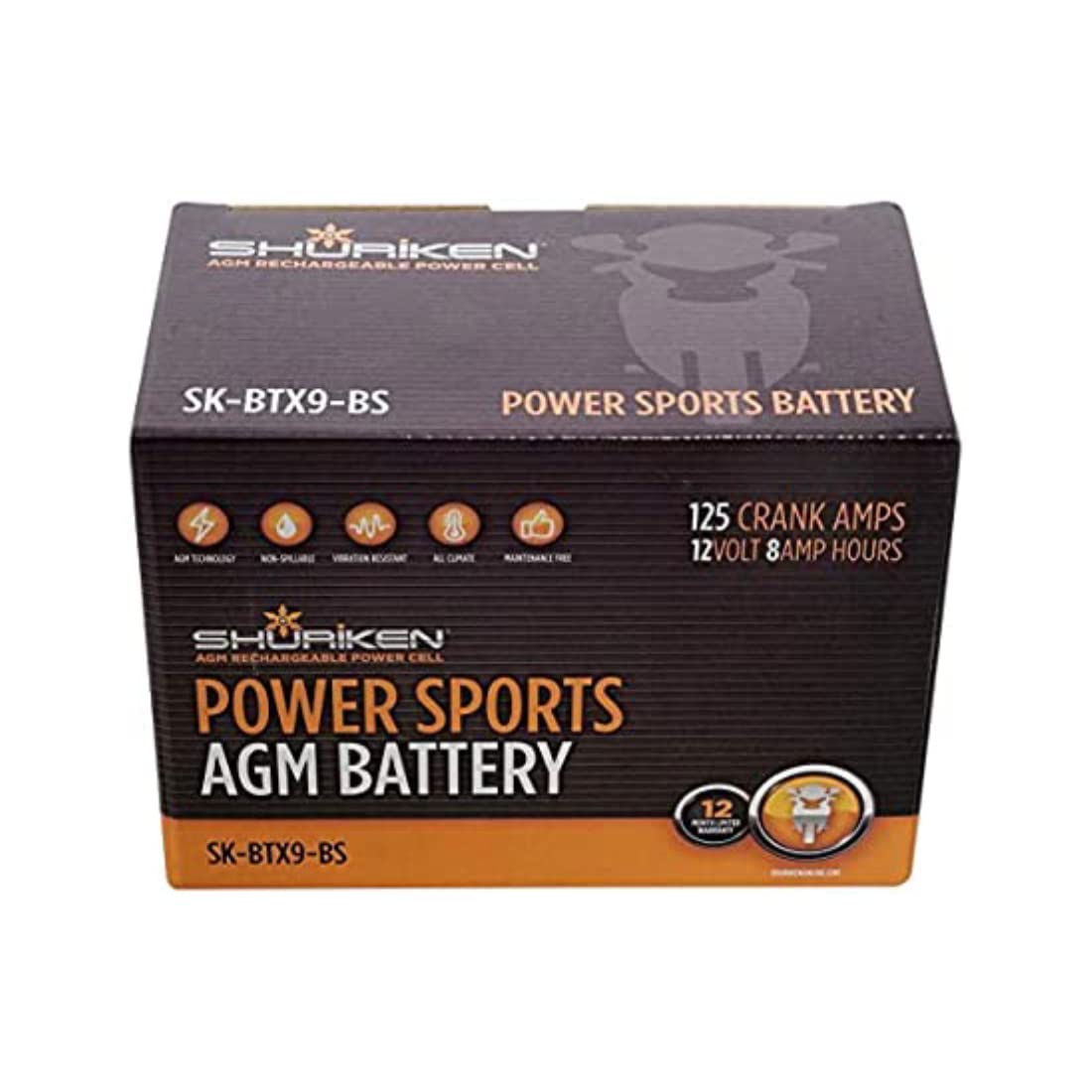 125 Crank AMPS SHURIKEN 8AMP Hours AGM Battery