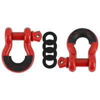 3/4” Mishimoto Steel D-Ring Shackle Set, 2 Pieces, Red