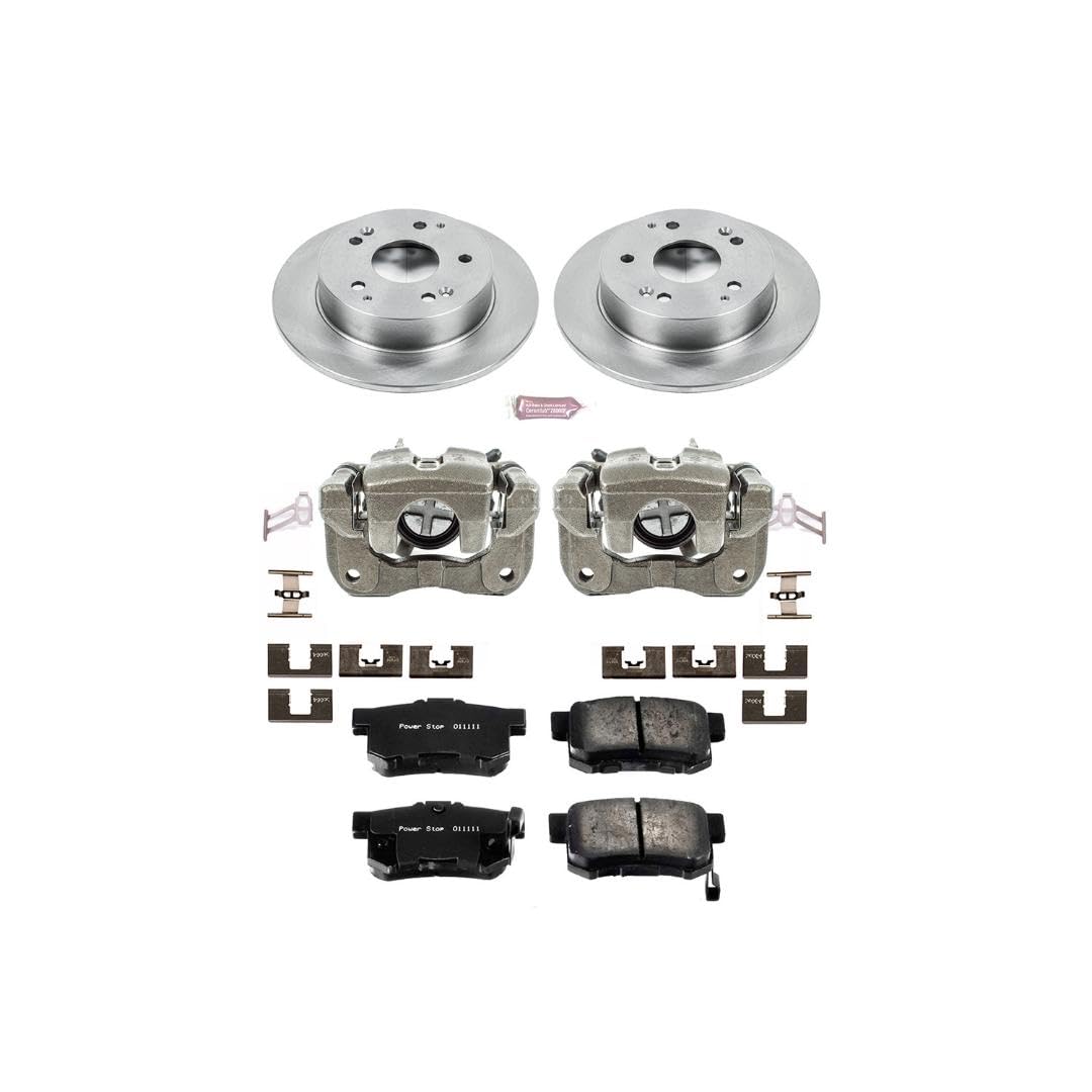 Power Stop KCOE2270A 1-Click Autospecialty OE Replacement Brake Kit with Calipers For Acura RSX 2002-2006, Honda Civic 2004-2005 [Model Specific]