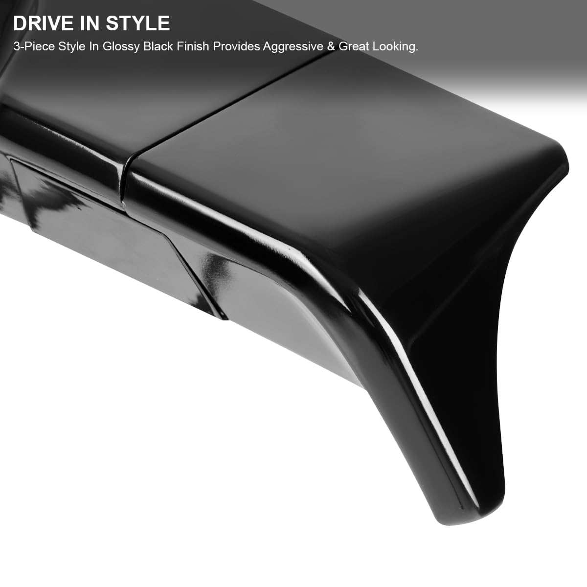 Glossy Black ABS Cab Roof Spoiler Spec-D Tuning for 2014-2017 GMC Sierra 1500 Models