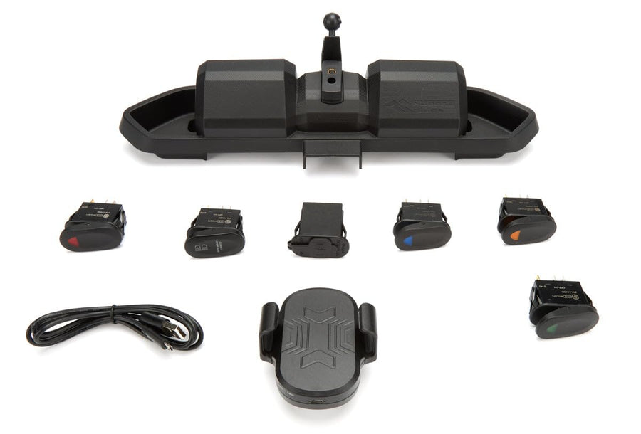 Rugged Ridge Dash Pod Mount for Jeep Wrangler/Gladiator | Thermoplastic Olefin (TPO), Black | 13551.29 | Fits 2018-2025 Jeep Wrangler JL; 2020-2025 Jeep Gladiator JT