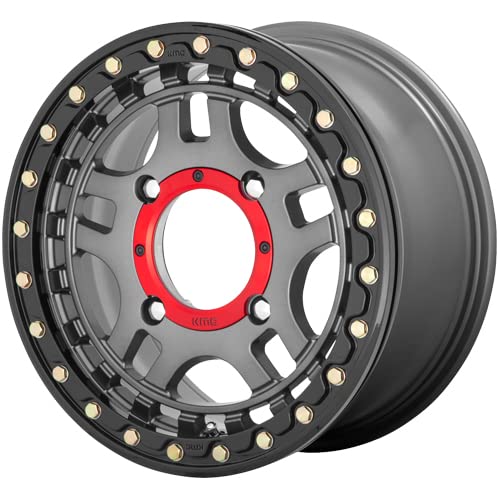 KMC KS240 Powersports 15X7 4X156 G-MTL BLK-RING 38MM - KS24057044438