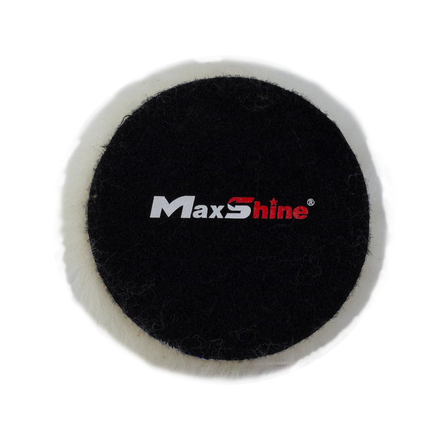 6" Maxshine Universal Wool Buffing Polishing Pad – 100% Natural Wool with Hook & Loop – Professional Pad for Paint Correction & Oxidation Removal – Compatible with DA & Rotary Polishers
