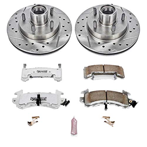 Power Stop K1985-26 Z26 Front Carbon Fiber Brake Pads with Drilled & Slotted Brake Rotors Kit For Blazer, S10, S10 Blazer, Jimmy, S15 Ji, Son, Sonoma, Hombre [Model Specific]