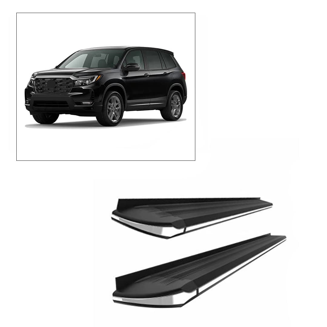 Black Aluminum Black Horse Exceed Running Boards Compatible with 16-25 Pilot / 19-25 Passport / 17-25 Ridgeline