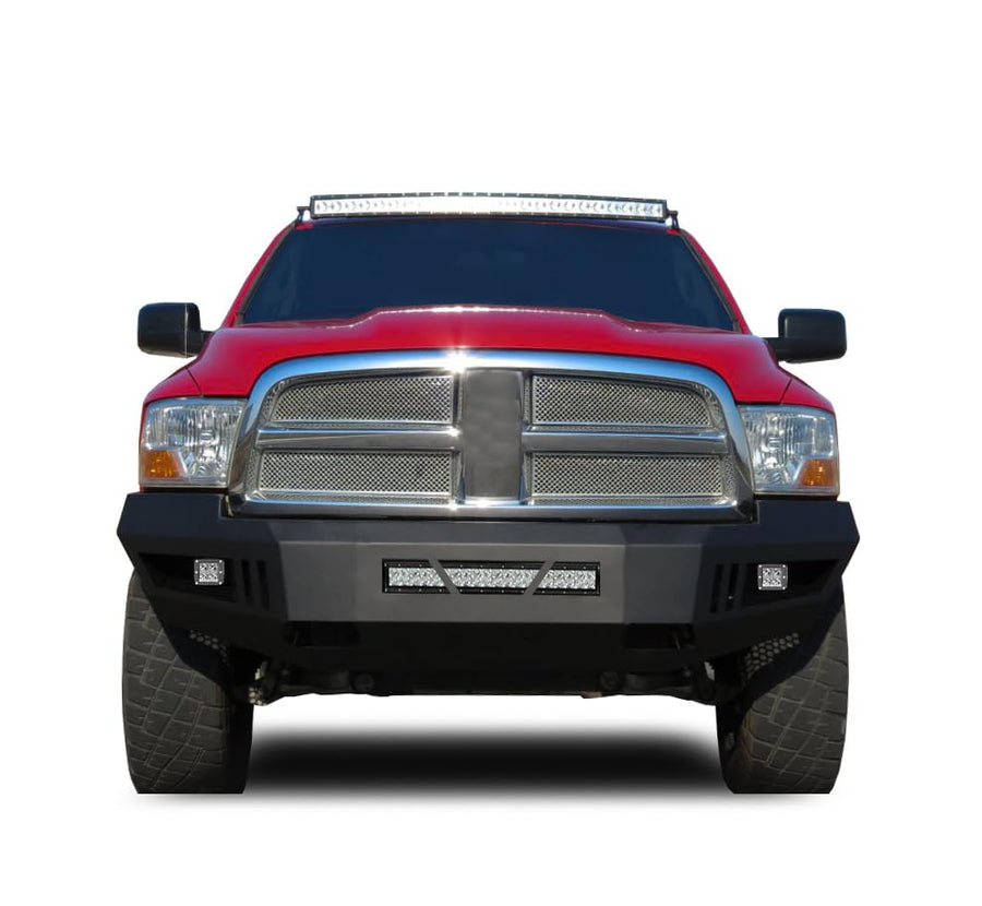 Heavy Duty Black Horse Armour Front Bumper Matte Black Includes 1 20in LED Light Bar, 2 Sets of 4in Cube Lights Compatible with 2009-2010 Dodge Ram 1500|2011-2012 Ram 1500-AFB-RA09-KIT