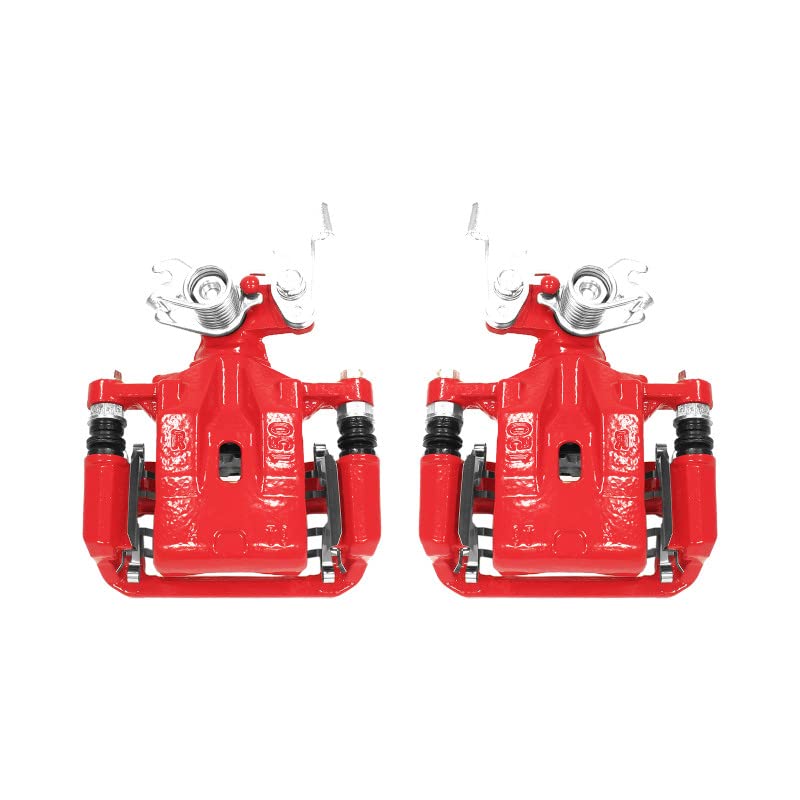 Power Stop S5002 Rear Pair of High-Temp Red Powder Coated Calipers