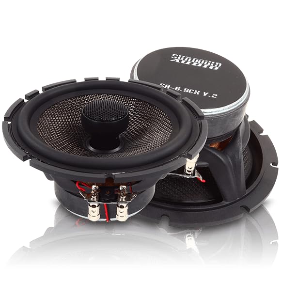 6.5" Sundown Audio SA-6.5CS Component Car Audio Speaker System - 120W RMS (Pair) - Silk Dome Tweeters, Hybrid Fiber Cone Midrange, Cast Aluminum Frame, Adjustable Crossover for Immersive Sound