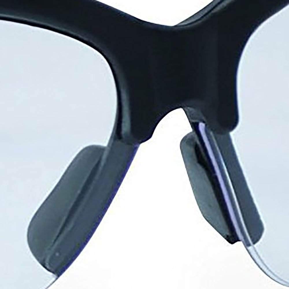 Walker's High-Grade Polycarbonate Lenses Sport Half Frame Soft Rubber Nose Piece Adjustable Safety Shooting Glasses, Clear