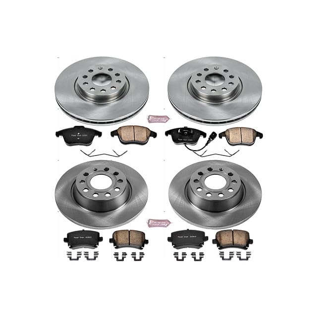 Power Stop Autospecialty KOE5802 Front and Rear Replacement Brake Kit-OE Brake Rotors & Ceramic Brake Pads For Volkswagen Tiguan 2011 [Vehicle Specific]