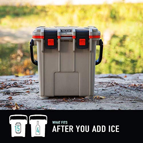 Pelican Elite Cooler 20QT (Seafoam Blue/Orange) | 15 Can or 4 Wine Bottle Capacity with Ice | 2 Day Ice Retention | Guaranteed for Life