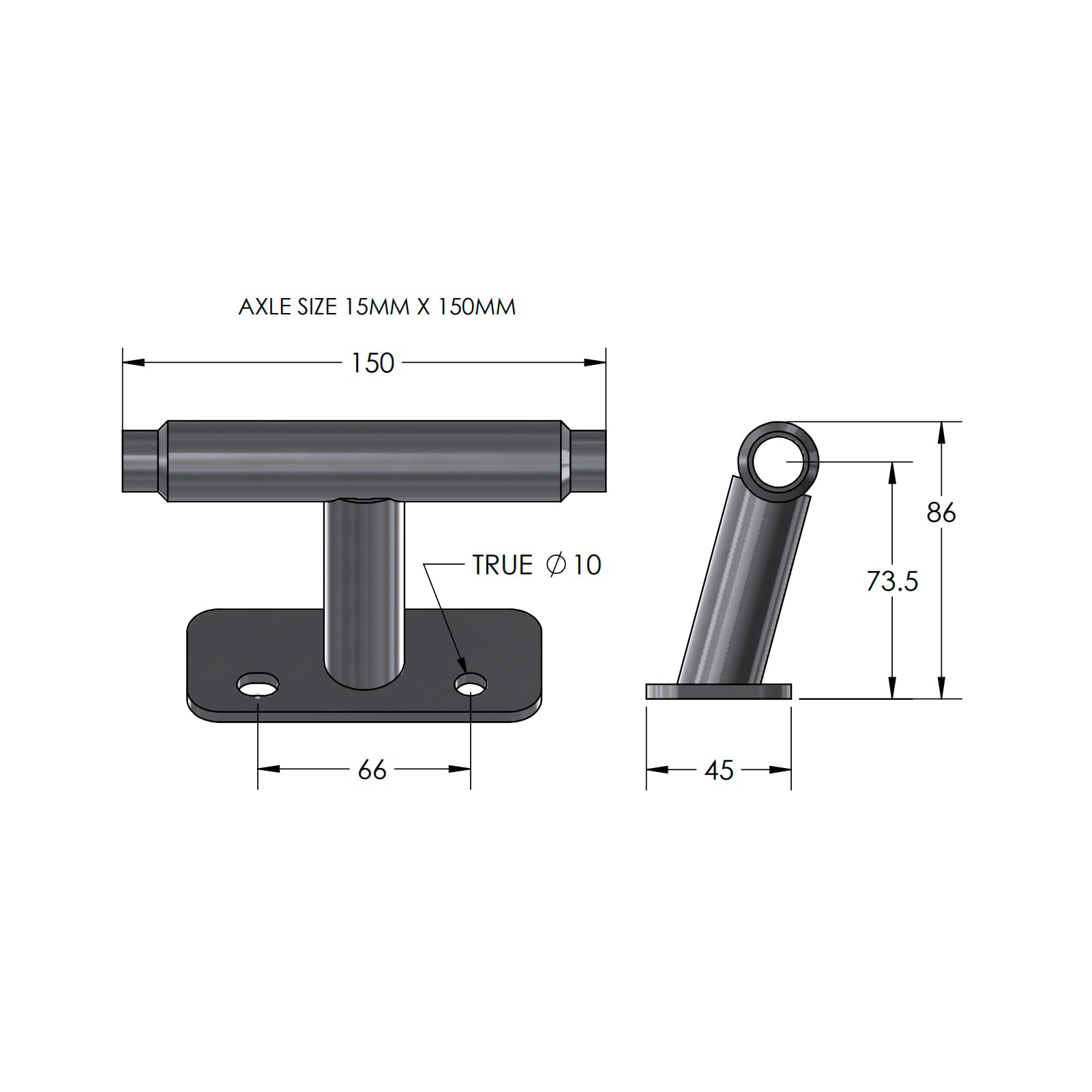 Dirtbag Bike Storage & Transportation Rack KUAT | Durable Steel Compact Direct Bolt-On Secure Bicycle Hauling Mount for Truck Beds Trailers Cargo Carriers | Black, 15mm x 150mm - Thru-Axle - Phat