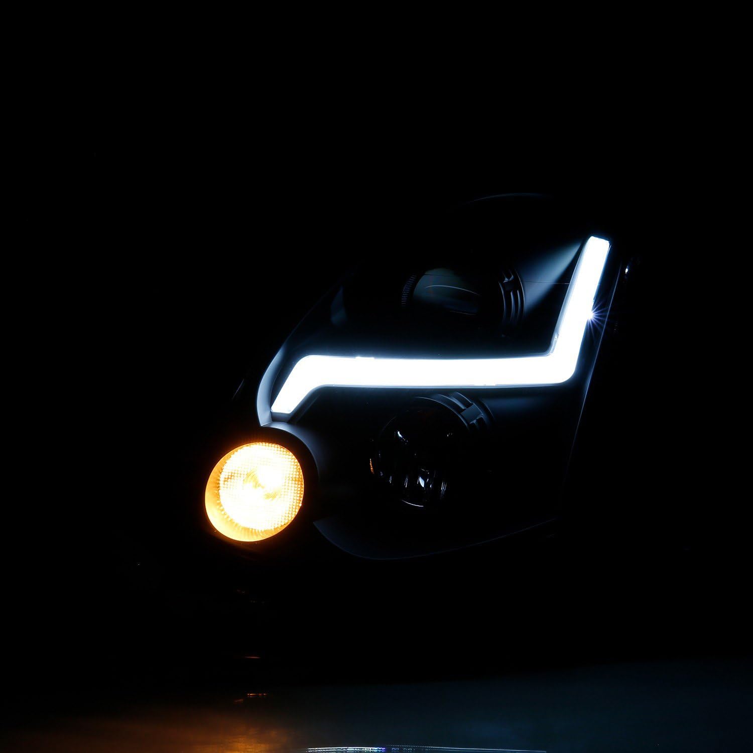 2003-2007 Infiniti G35 ANZO (121557) Projector Headlight Plank Style Black (HID Compatible, No HID Kit)
