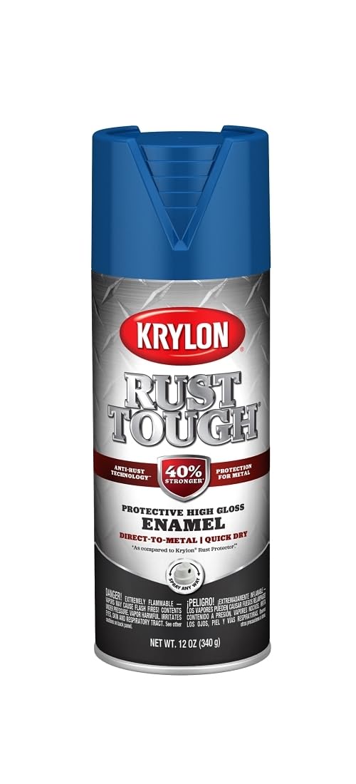 Krylon 'Rust Tough' K09225007 True Blue Rust Preventive Enamel - 12 oz. Aerosol