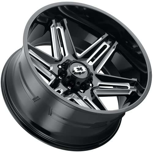 363 Razor Vision 20x10 5x5.5" -25mm Black/Milled Wheel Rim 20" Inch