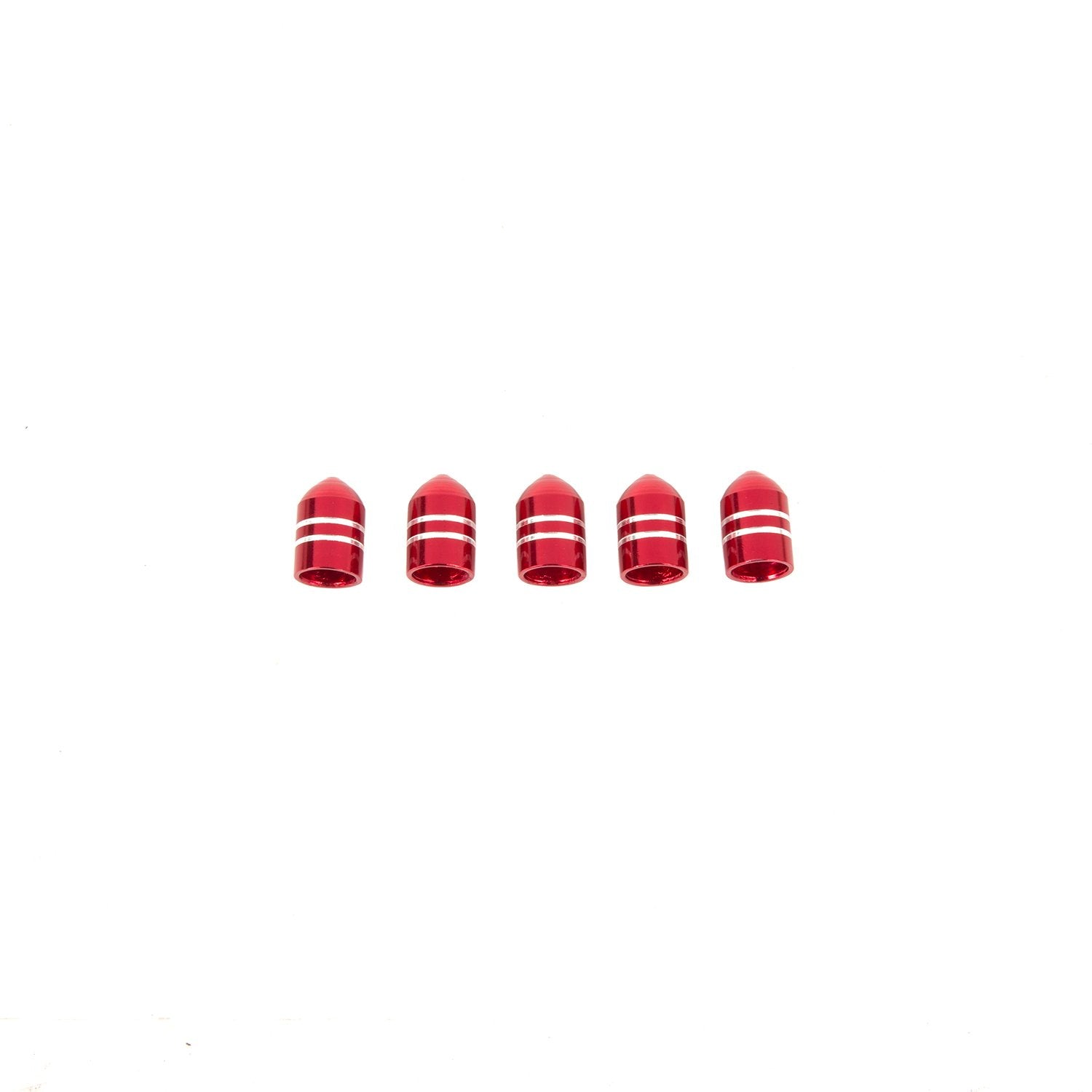 Tire Valve Stem Cap Alloy USA 11291, Aluminum, Red, 5 Pack