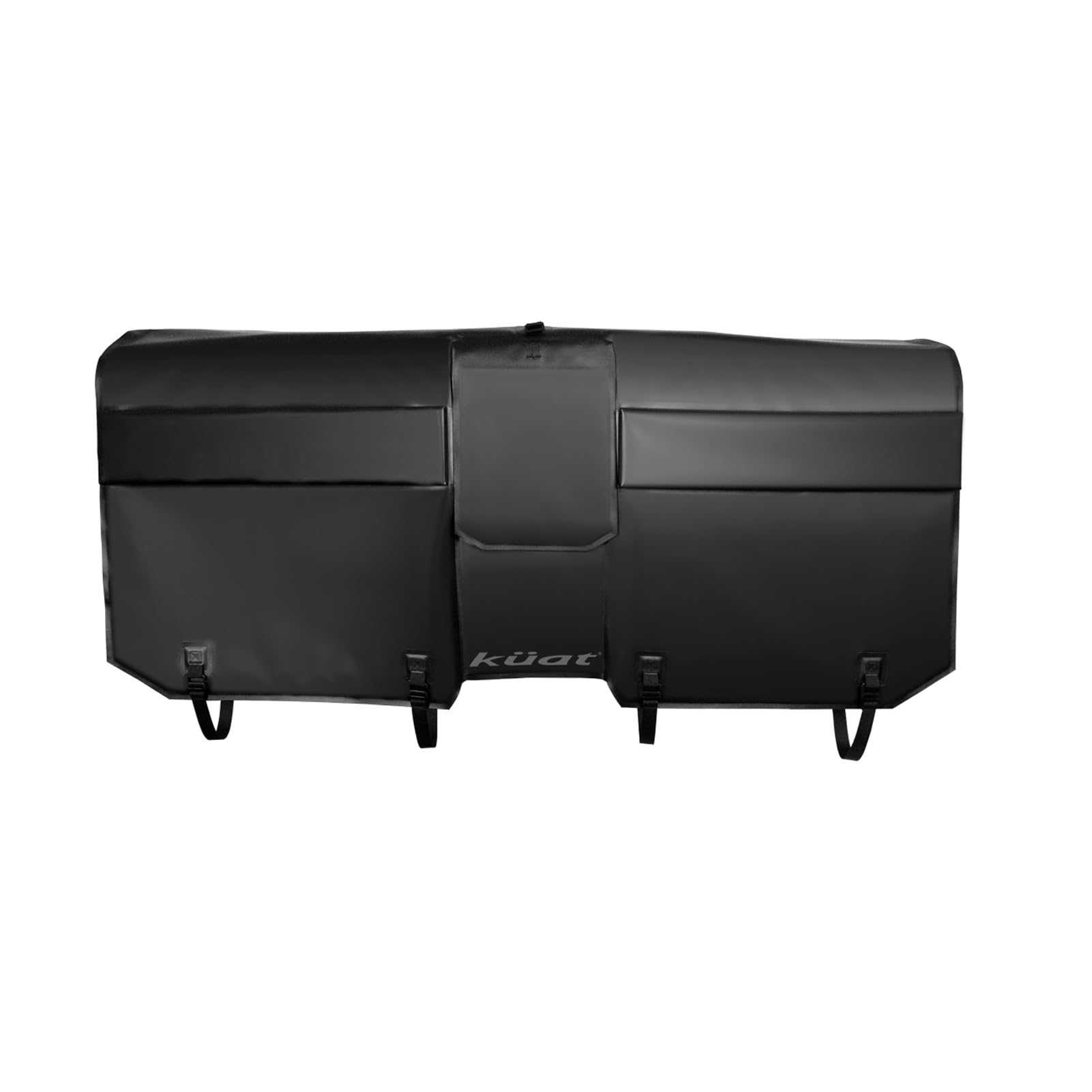 Curved KUAT HUK 61" Durable Soft-Touch TPU Padded Pickup Truck Tailgate Bike Hauling Transportation Easy-Access Protective Pad w/Nylon Straps, Metal G-Hook Buckles & Roll-Up Window, Black