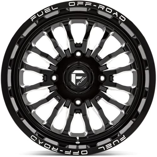UTV Fuel D821 Arc 22x7 4x156 +13mm Black/Milled Wheel Rim 22" Inch
