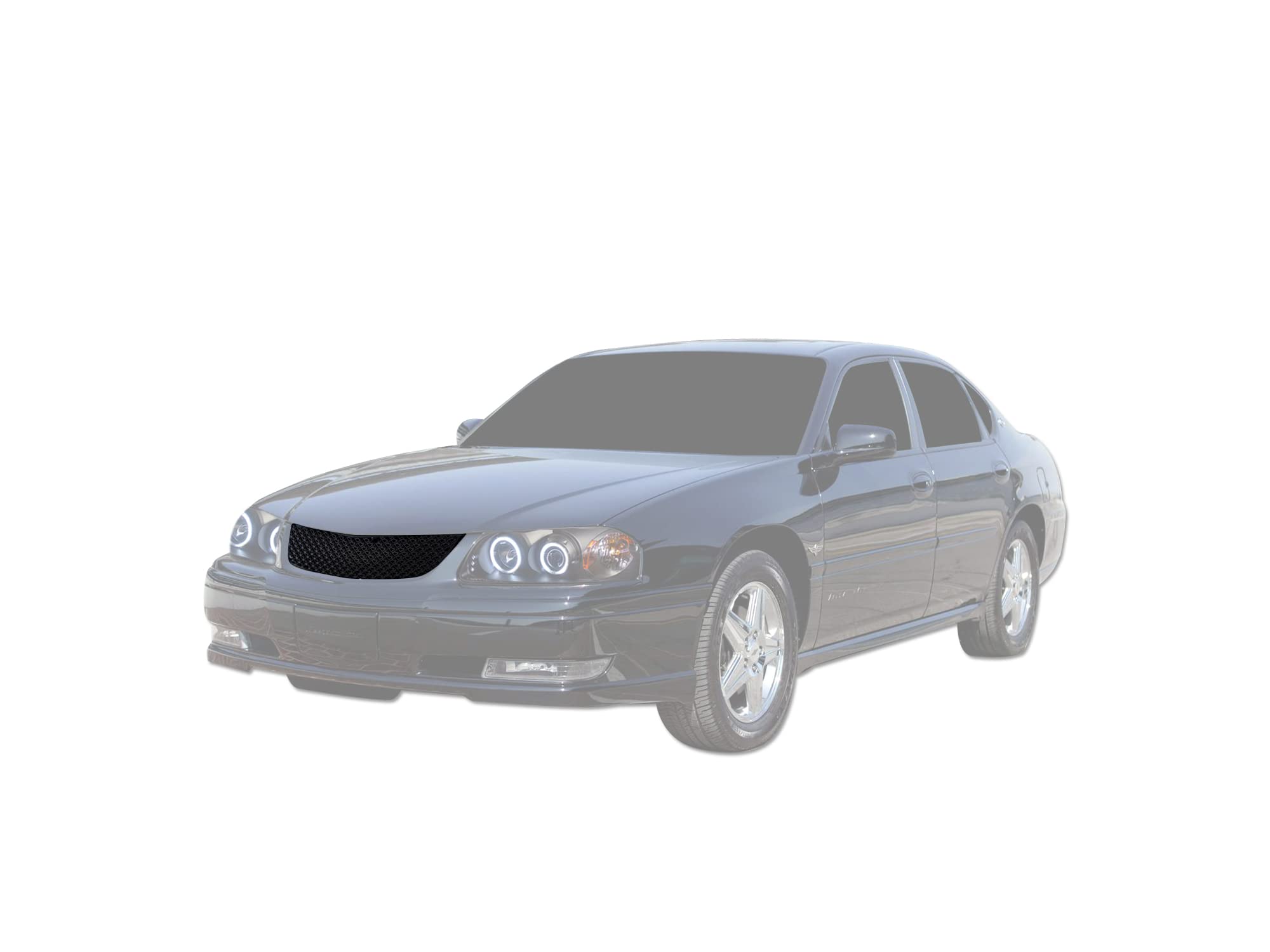 7147089 Armordillo USA Mesh Front Hood Grille - Gloss Black Fits 2000-2005 Chevy Impala
