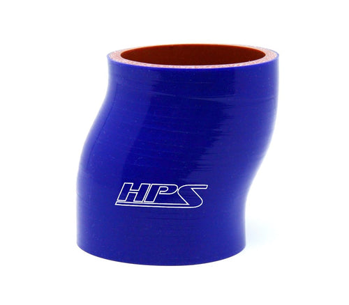 HPS Silicone HTSOC-225-BLUE High Temperature 4-ply Reinforced Straight Offset Coupler Hose, 75 PSI Maximum Pressure, 2-1/4" ID, Blue