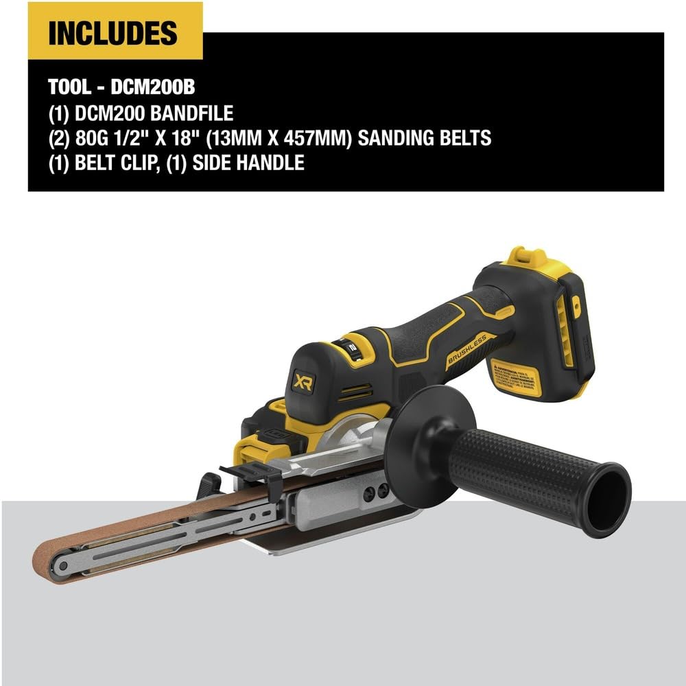 DEWALT Cordless 20V MAX XR Bandfile Power Tool Belt Sander, Bare Tool Only (DCM200B)