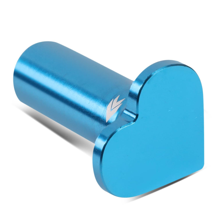 NRG Innovations 6061 Aluminum NRG-DB-H002BL Heart E-Brake Drift Button, Hand Brake Lever Button Compatible with 1986 Toyota, Subaru WRX/STI, BRZ, Mazda Miata/RX-7, Blue
