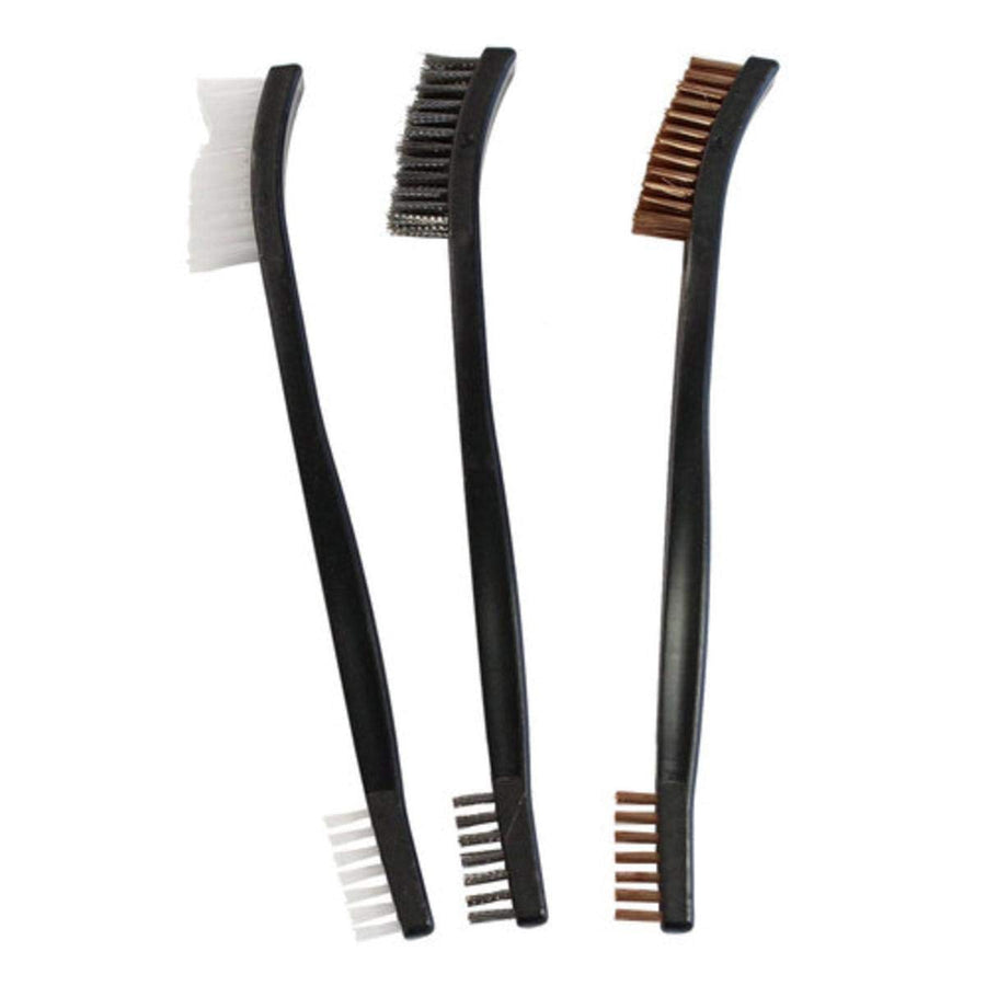 Utility Brushes Birchwood Casey | Durable Versatile Gun Maintenance Cleaning Scrubbing Nylon, Bronze & Stainless Dual End Brush Set - Pack of 3