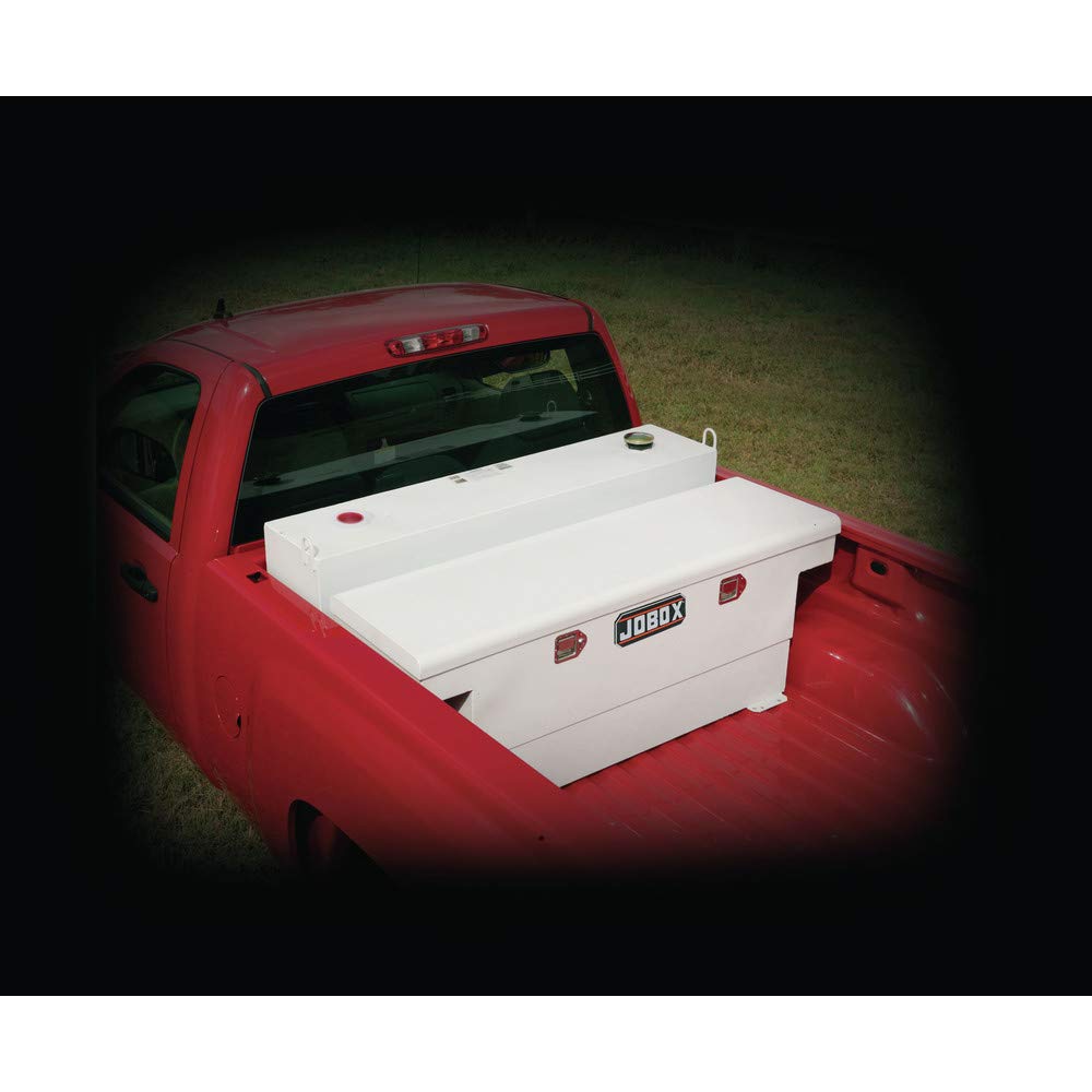 98 Gallon DELTA Black L-Shaped Steel Liquid Transfer Tank for Trucks for 4-Door Trucks