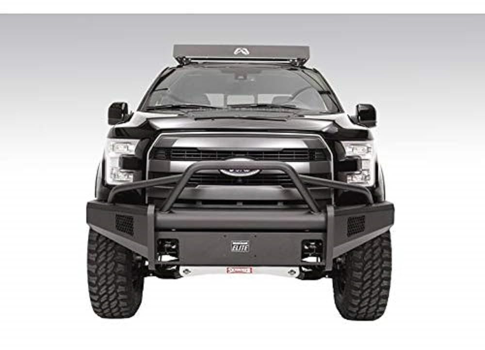 Fab Fours F150 15-17 Bs Elite Full Pre-Runner Guard with Tow Hooks Matte Black