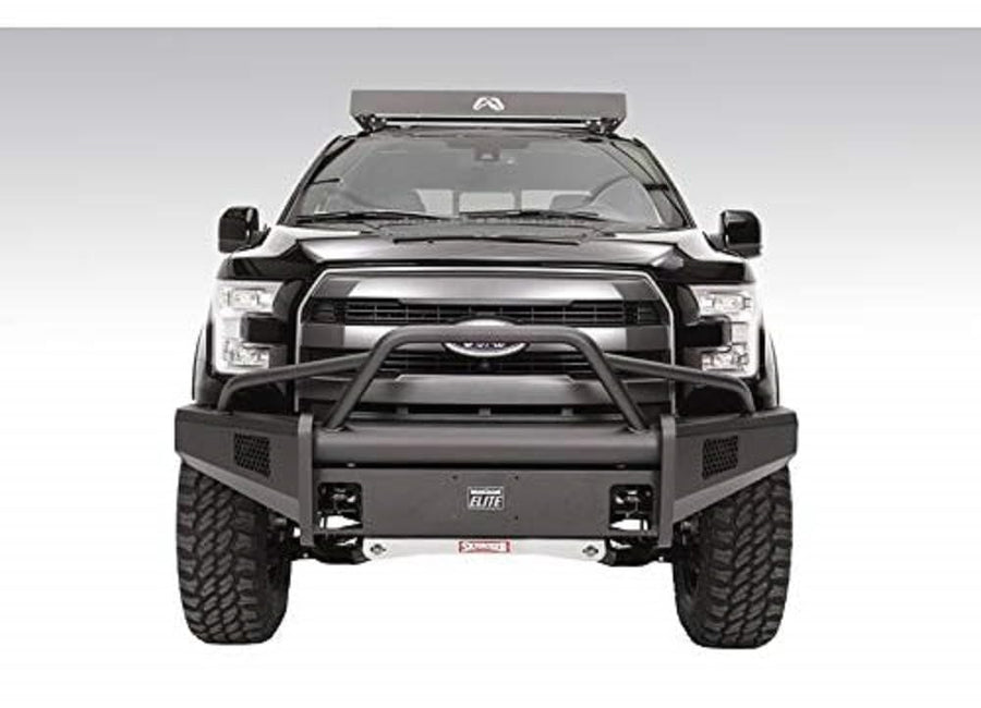 Fab Fours F150 15-17 Bs Elite Full Pre-Runner Guard with Tow Hooks Matte Black