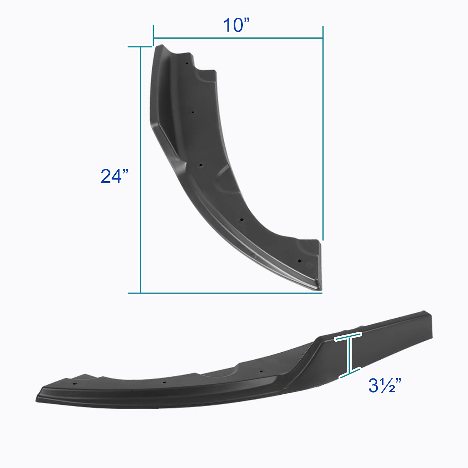 Matte Black Spec-D Tuning Rear Diffuser Bumper Lip Spoiler Compatible with 2016-2020 Honda Civic Sedan